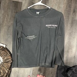 Zara Charcoal Long Sleeve Tee